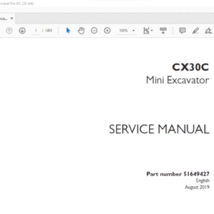 Case CX30C Mini Excavator Service Manual 51649427 - PDF DOWNLOAD
