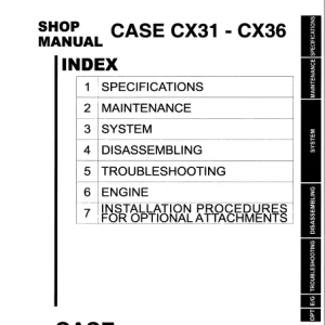 Case CX31-36 Hydraulic Excavator Service Manual 6-49210 - PDF DOWNLOAD