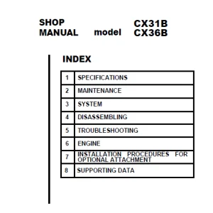 Case CX31B CX36B Hydraulic Excavator Shop Manual 9-93380 - PDF DOWNLOAD