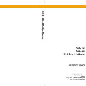 Case CX31B CX36B Mini Kazı Makinesi Kullanim kıtabi - PDF DOWNLOAD