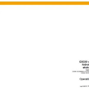 Case CX330 ve CX350 hidrolik paletliekskavatörler Operatör el kitabı - PDF DOWNLOAD