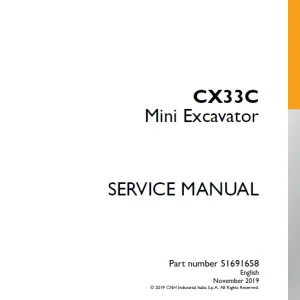 Case CX33C Mini Excavator Service Manual 51691658 - PDF DOWNLOAD