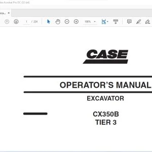 Case CX350B TIER 3 Excavator Operator's Manual  - PDF DOWNLOAD
