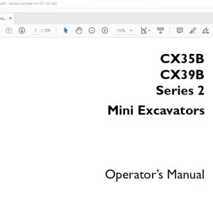 Case CX35B CX39B Series 2 Mini Excavators Operator's Manual 84372265 - PDF DOWNLOAD