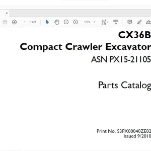 Case CX36B Compact Crawler Excavator Parts Catalog Manual ASN PX15-21105 - PDF DOWNLOAD