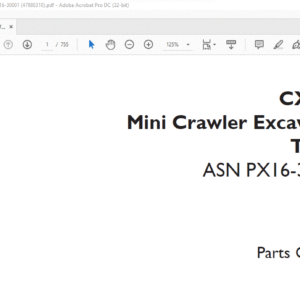 Case CX36B Mini Crawler Excavator Tier 3 ASN PX16-30001 Parts Catalog Manual 47880310 - PDF DOWNLOAD