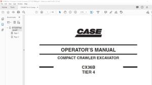 Case CX36B TIER 4 Compact Crawler Excavator Operator's Manual 87722071 ...