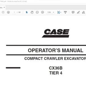 Case CX36B TIER 4 Compact Crawler Excavator Operator's Manual 87722071 - PDF DOWNLOAD