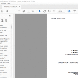 Case CX370C CX380C Crawler Excavator Operator's Manual 51473698 - PDF DOWNLOAD