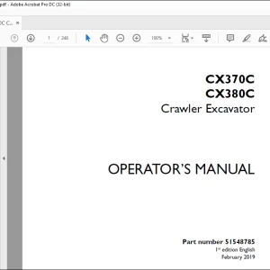 Case CX370C CX380C Crawler Excavator Operator's Manual 51548785 - PDF DOWNLOAD