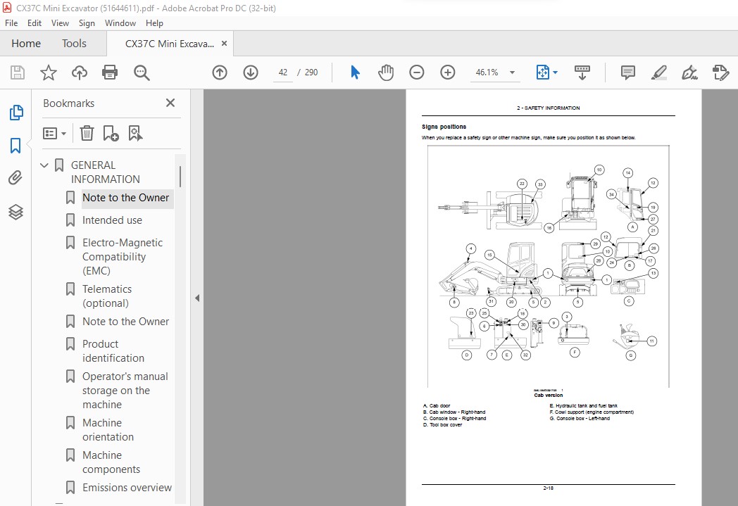 Case CX37C Mini Excavator Operator's Manual 51644611 - PDF DOWNLOAD ...