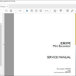 Case CX37C Mini Excavator Service Manual 51487934 - PDF DOWNLOAD