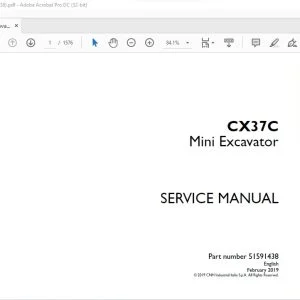 Case CX37C Mini Excavator Service Manual 51591438 - PDF DOWNLOAD