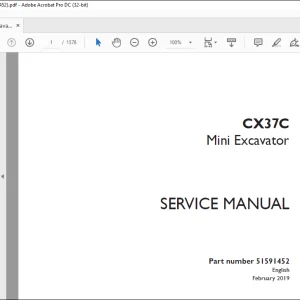 Case CX37C Mini Excavator Service Manual 51591452 - PDF DOWNLOAD