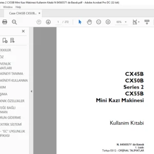 Case CX45B CX50B Series 2 CX55B Mini Kazı Makinesi Kullanim Kıtabi N 84565571 da Basıdı - PDF DOWNLOAD