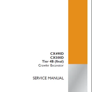 Case CX490D CX500D Tier 4B (final) Crawler Excavator Service Manual 47937809 - PDF DOWNLOAD