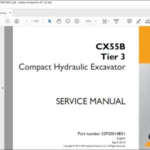 Case CX55B Tier 3 Compact Hydraulic Excavator Service Manual S5PS0014E01 - PDF DOWNLOAD