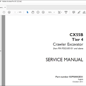Case CX55B Tier 4 Crawler Excavator Service Manual S5PS0002E01 - PDF DOWNLOAD