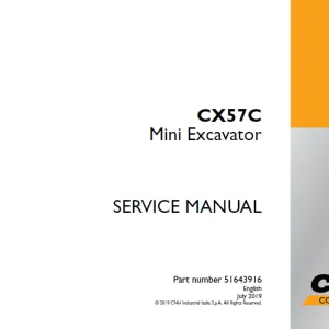 Case CX57C Mini Excavator Service Manual 51643916 - PDF DOWNLOAD