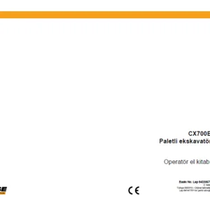 Case CX700B Paletli ekskavatör Operatör el kitabı - PDF DOWNLOAD