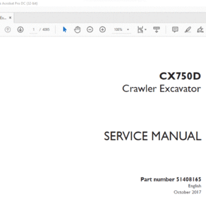 Case CX750D Crawler Excavator Service Manual 51408165 - PDF DOWNLOAD