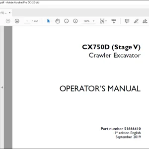 Case CX750D (Stage V) Crawler Excavator Operator's Manual 51666410 - PDF DOWNLOAD