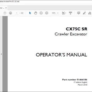 Case CX75C SR Crawler Excavator Operator's Manual 51464186 - PDF DOWNLOAD