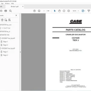 Case CX75SR TIER 3 Crawler Excavator Parts Catalog Manual 87659781 - PDF DOWNLOAD
