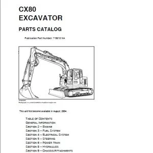 Case CX80 Excavator Parts Catalog Manual 7-9610 NA - PDF DOWNLOAD