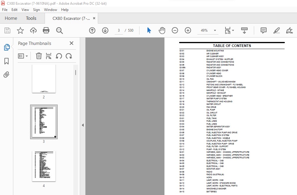 Case CX80 Excavator Parts Catalog Manual 7-9610 NA - PDF DOWNLOAD ...