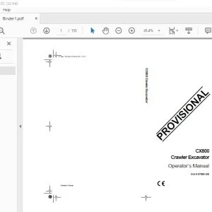 Case CX800 Crawler Excavator Operator's Manual 6-27990 GB - PDF DOWNLOAD