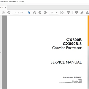 Case CX800B CX800B-8 Crawler Excavator Service Manual 51563651 - PDF DOWNLOAD