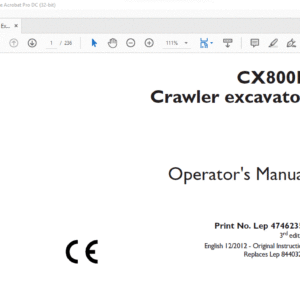 Case CX800B Crawler Excavator Operator's Manual 47462359 - PDF DOWNLOAD