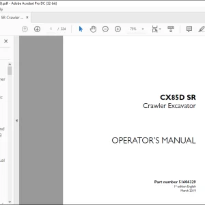 Case CX85D SR Crawler Excavator Operator's Manual 51606329 - PDF DOWNLOAD