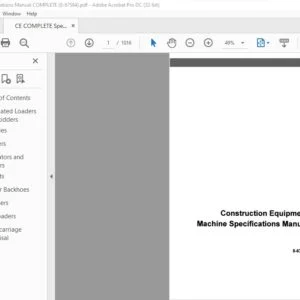Case Construction Equipment Machine Specifications Manual 8-67584 - PDF DOWNLOAD