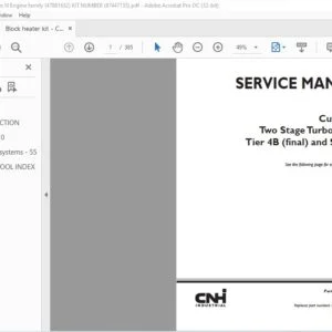 Case Cursor® 13 Two Stage Turbocharger Tier 4B (final) & Stage IV Engine Service Manual 47869999 - PDF DOWNLOAD