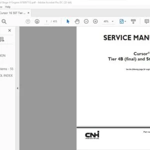 Case Cursor® 16 SST Tier 4B (final) & Stage IV Engine Service Manual 47609713 - PDF DOWNLOAD