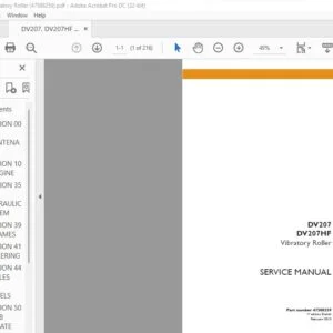 Case DV207 DV207HF Vibratory Roller Service Manual PN 47508259 - PDF DOWNLOAD
