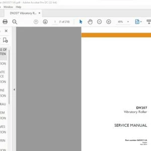 Case DV207 Vibratory Roller Service Manual PN 84555711A - PDF DOWNLOAD