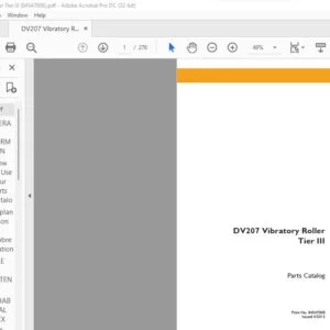 Case DV207 Vibratory Roller Tier III Parts Catalog Manual - PDF DOWNLOAD