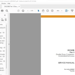 Case DV209B Tier 3 Double Drum Compactor Service Manual PN 48038047 - PDF DOWNLOAD