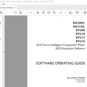 Case DV209C DV210C SV208 SV210 SV212 SV216 ACE Force Intelligent Compaction Meter Software Operating Guide Manual PN 47632847