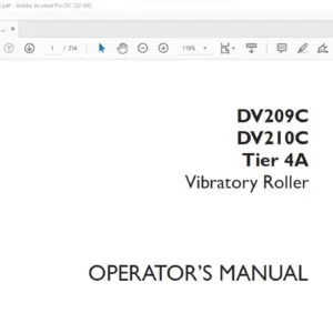 Case DV209C DV210C  Tier 4A Vibratory Roller Operator's Manual 47772902 - PDF DOWNLOAD