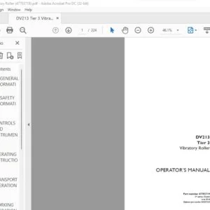 Case DV213 Tier 3 Vibratory Roller Operator's Manual 47703719 - PDF DOWNLOAD