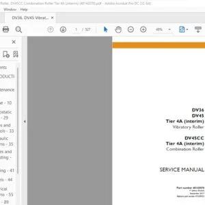 Case DV36 DV45 Tier 4A (interim) Vibratory Roller & DV45CC Tier 4A (interim) Combination Roller Service Manual 48142070