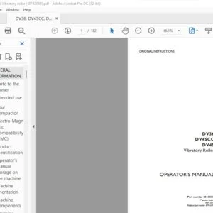 Case DV36 DV45CC DV45 Vibratory Roller Operator's Manual Part number 48142069 - PDF DOWNLOAD