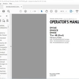 Case DV36E DV45CE DV45E Tier 4B (final) Tier 4A Vibratory Roller Operator's Manual 51674550 - PDF DOWNLOAD