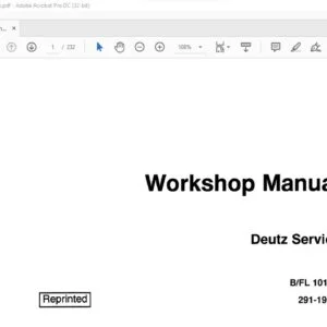 Case Deutz Service B FL 1011 T Engine Workshop Manual - PDF DOWNLOAD