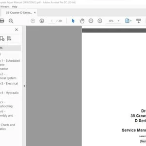Case Drott 35 Crawler D Series Service Manual S406252M1 - PDF DOWNLOAD