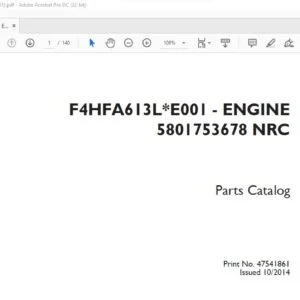 Case F4HFA613LE001 - ENGINE 5801753678 NRC Parts Catalog Manual 47541861 - PDF DOWNLOAD